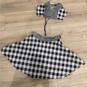 Black and White Checkered Two-Piece attached